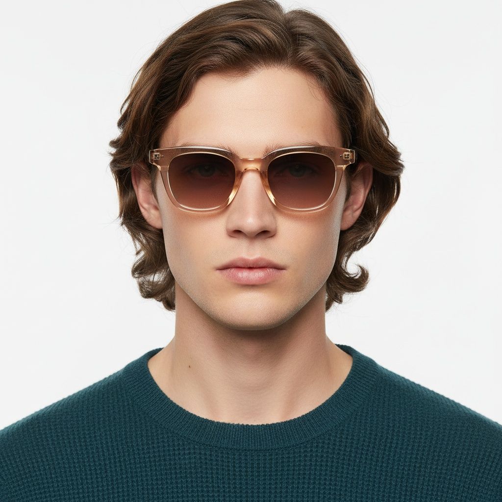Rectangular Brown Plastic Sunglasses #BS2503-0187