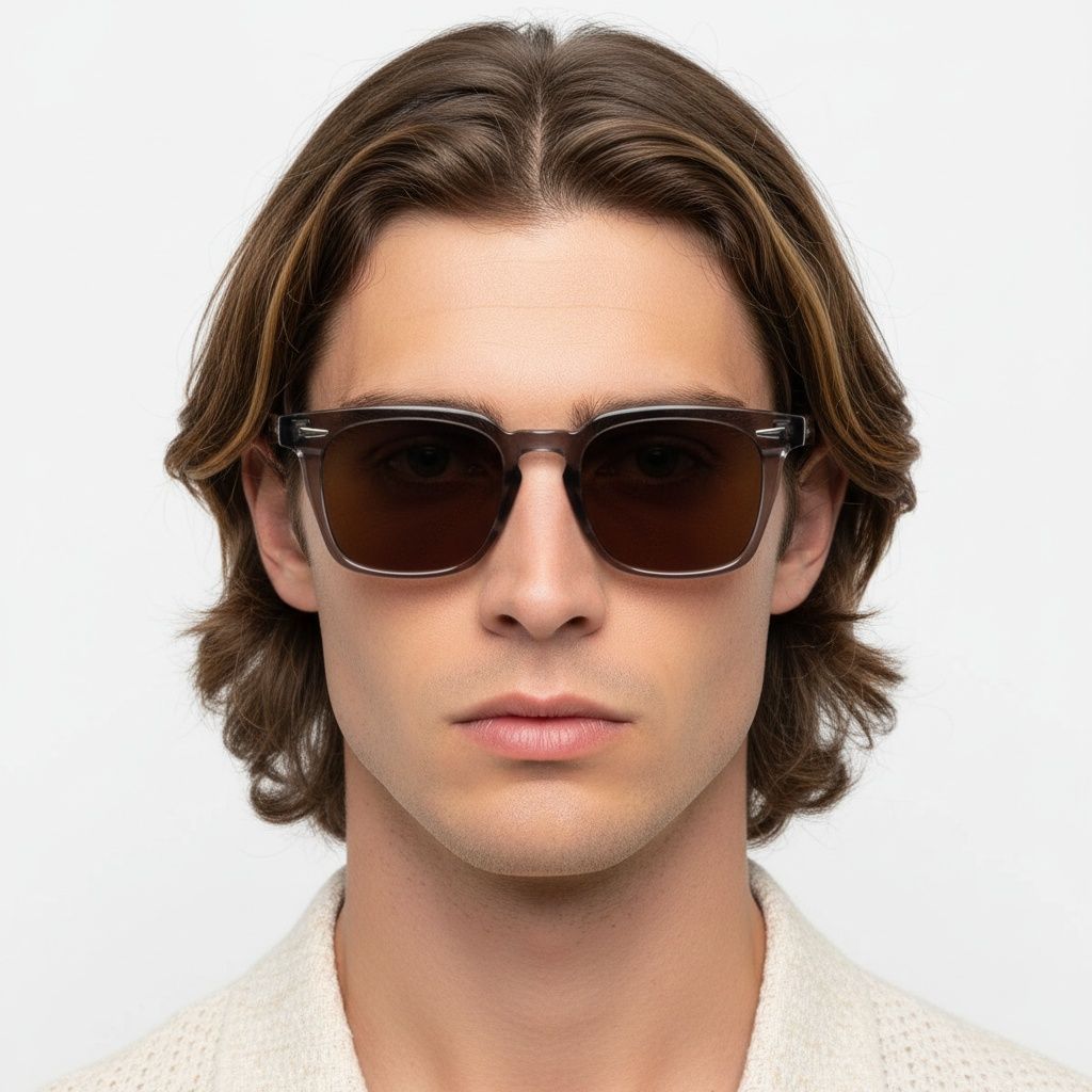 Rectangular Purple Plastic Sunglasses #BS2503-0195