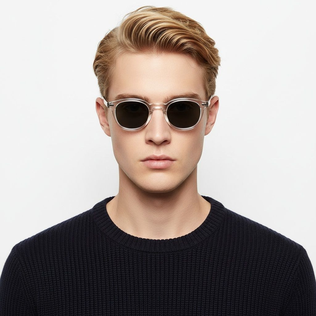 Oval Transparent Plastic Sunglasses #BS2503-0201