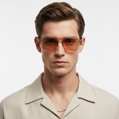 Gafas de sol de plástico marrón estilo aviador # BS2503-0211
