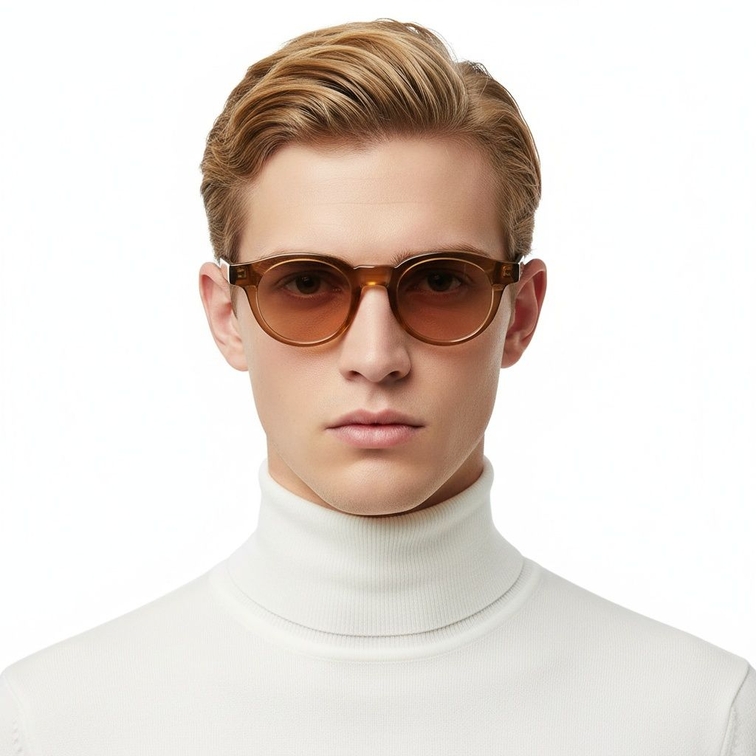 Oval Orange Plastic Sunglasses #BS2503-0222