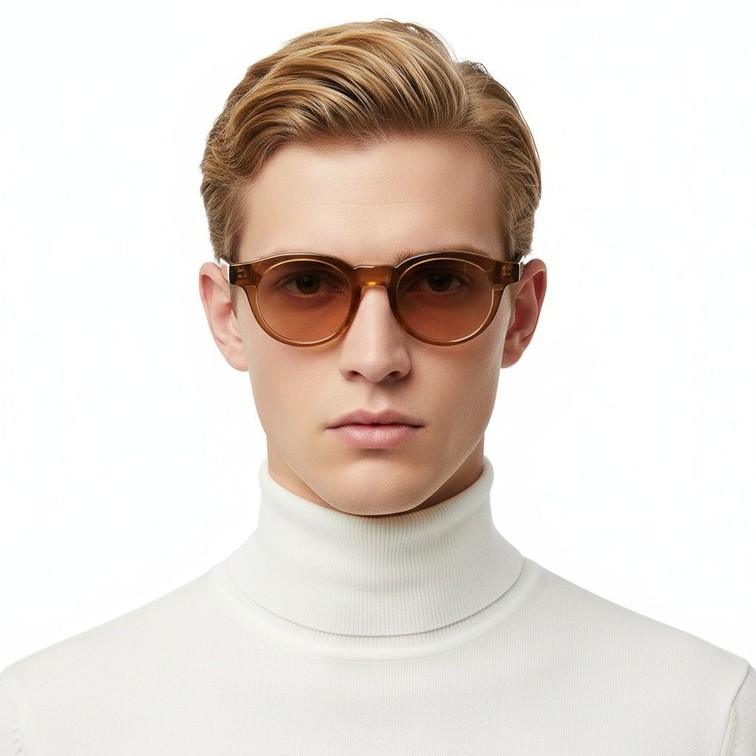 Ovale orangefarbene Kunststoff-Sonnenbrille #BS2503-0222