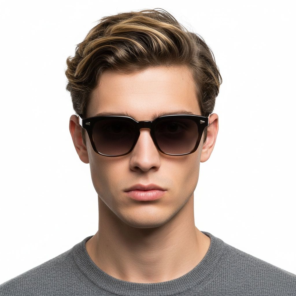 Rectangular Tortoiseshell Plastic Sunglasses #BS2503-0232