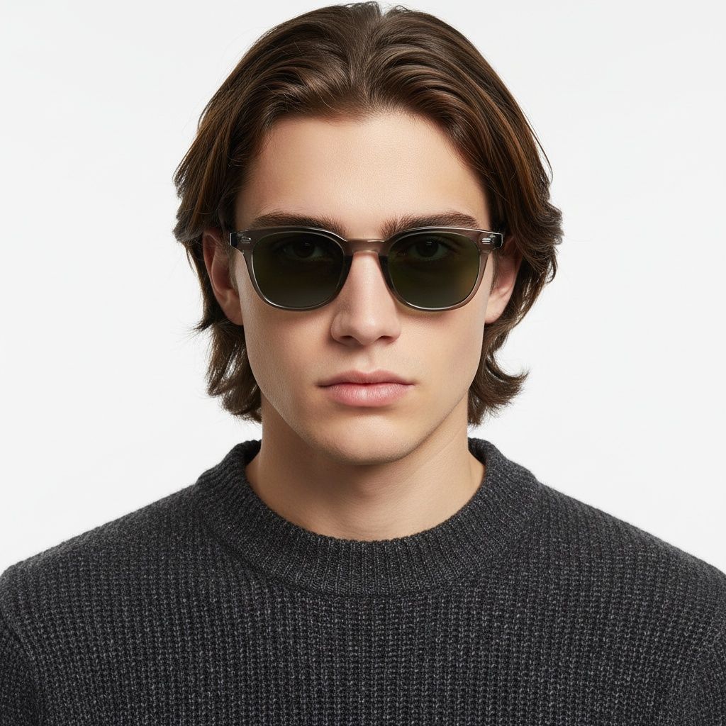 Rectangular Grey Plastic Sunglasses #BS2503-0246