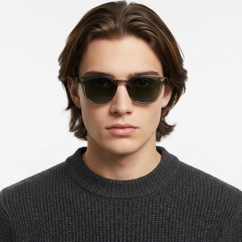 Rectangular Grey Plastic Sunglasses #BS2503-0246