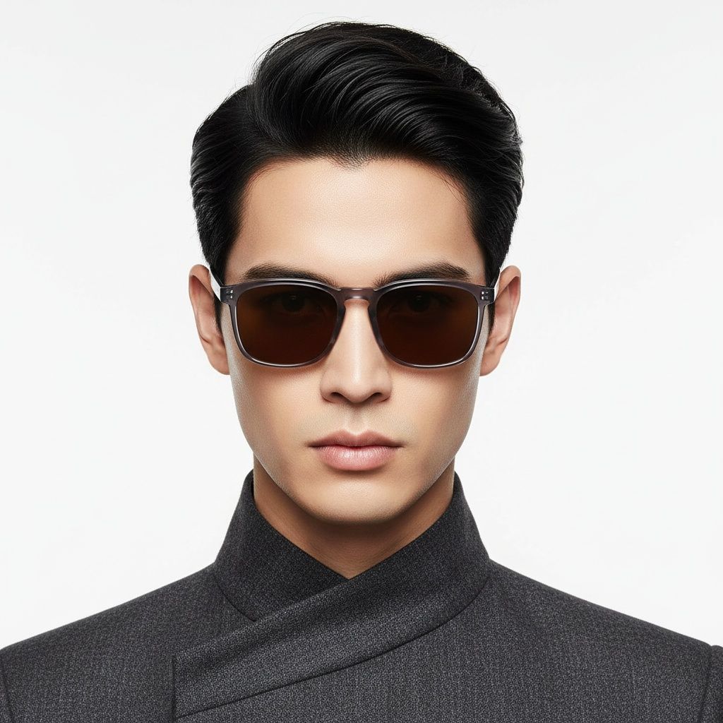 Rectangular Purple Plastic Sunglasses #BS2503-0270
