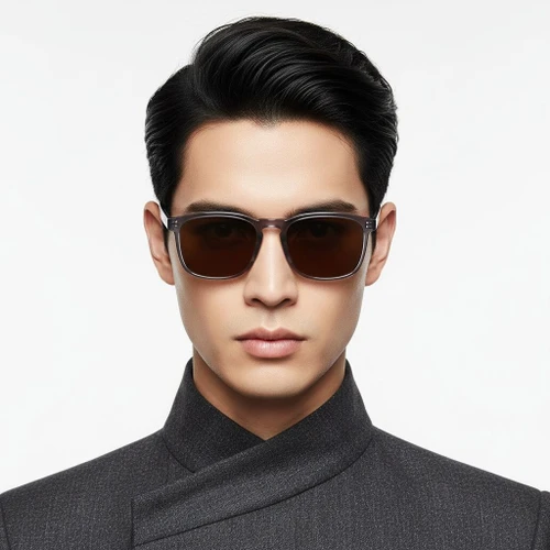 Rectangular Purple Plastic Sunglasses #BS2503-0270