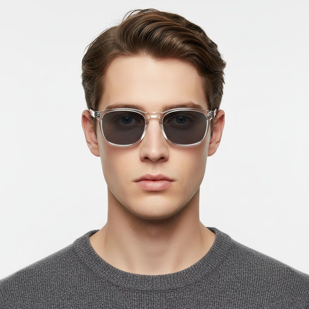 Rectangular Transparent Plastic Sunglasses #BS2503-0271