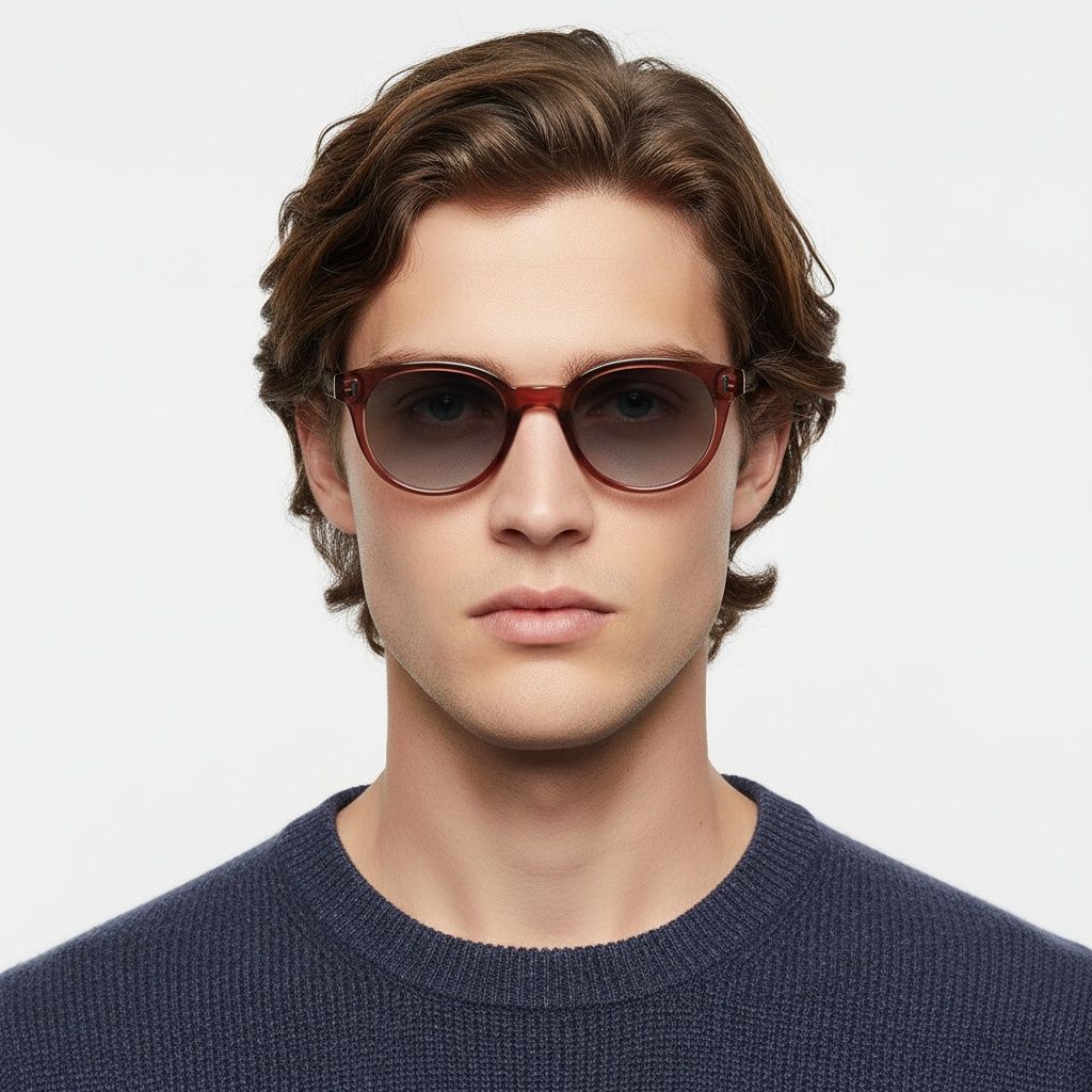 Oval Red Plastic Sunglasses #BS2503-0339