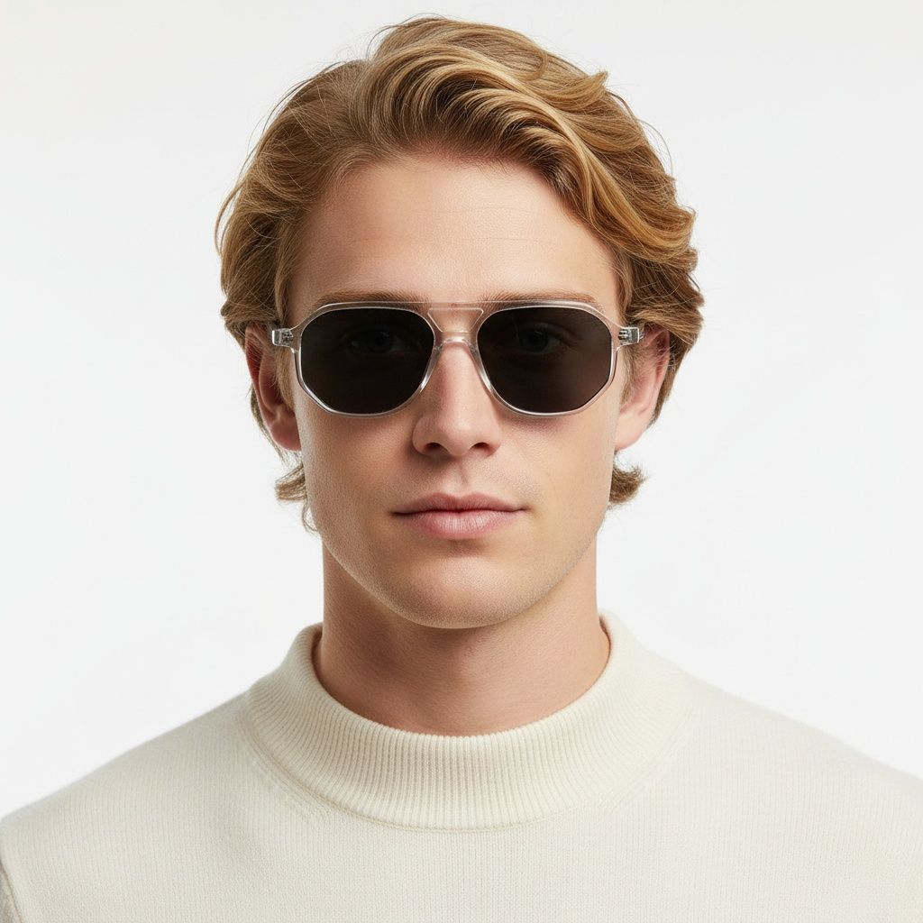 Gafas de sol de aviador de plástico transparente #BS2503-0352