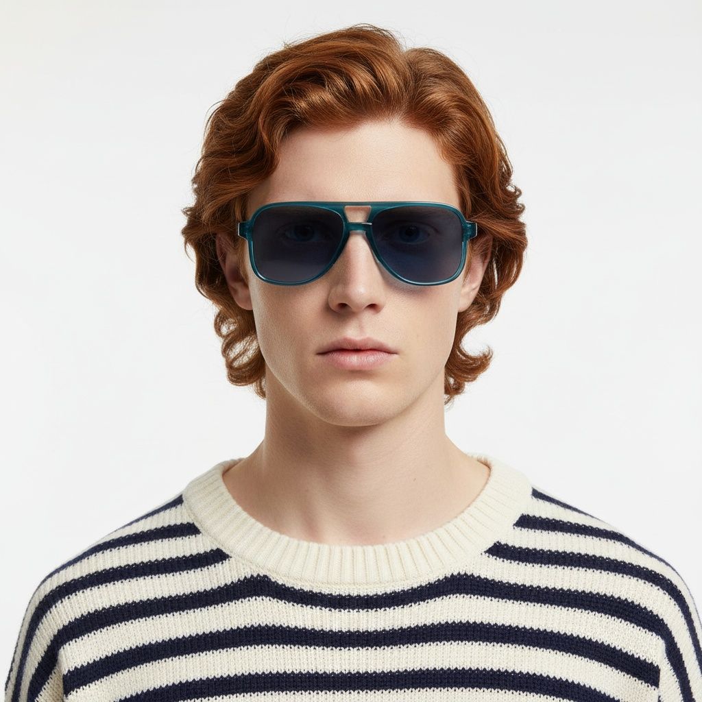 Aviator Blue Plastic Sunglasses #BS2503-0356