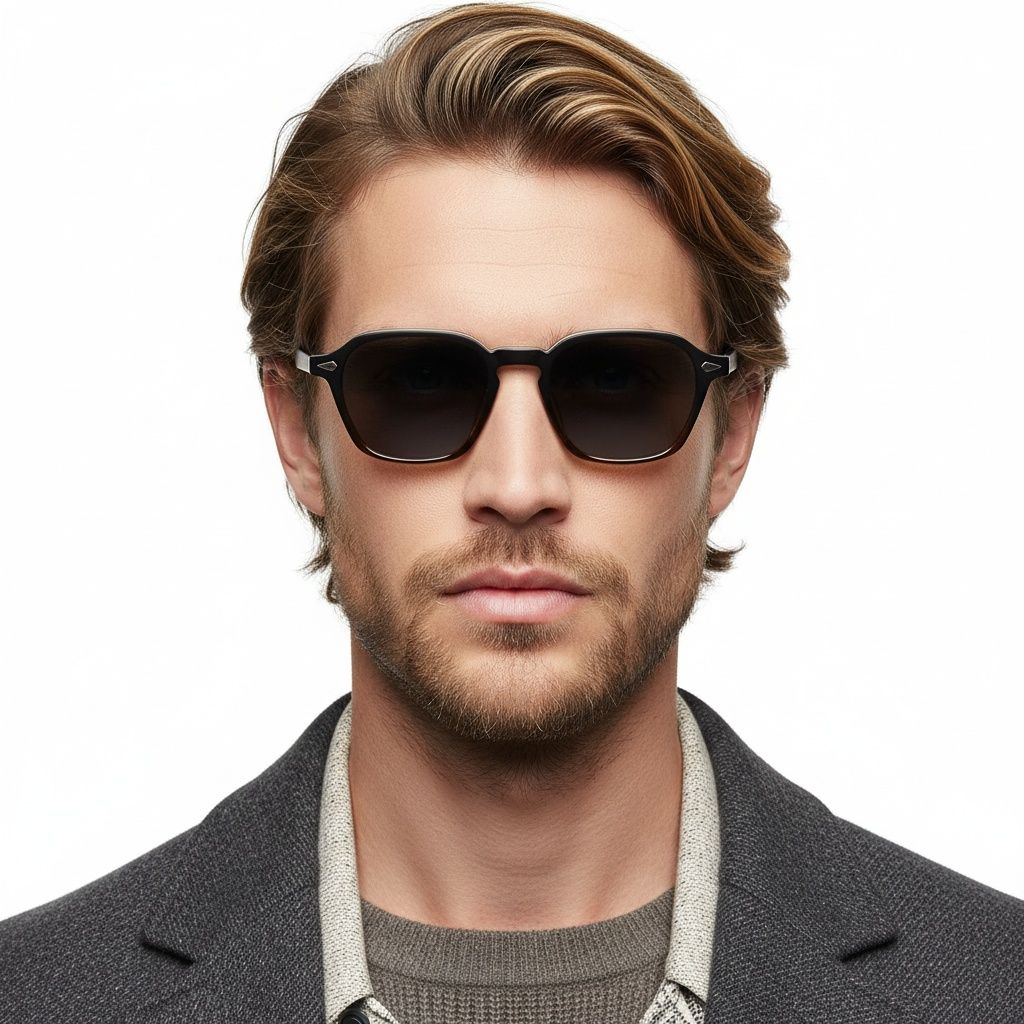 Geometric Tortoiseshell Plastic Sunglasses #BS2503-0387