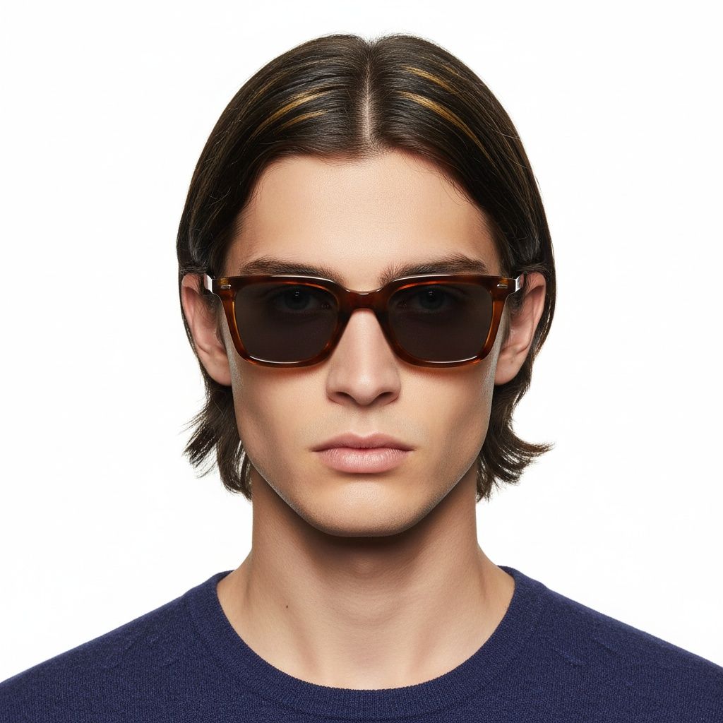 Rectangular Tortoiseshell Plastic Sunglasses #BS2503-0399