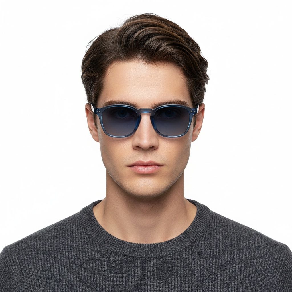 Oval Blue Plastic Sunglasses #BS2503-0434