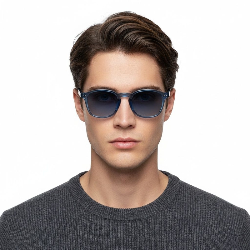 Oval Blue Plastic Sunglasses #BS2503-0434