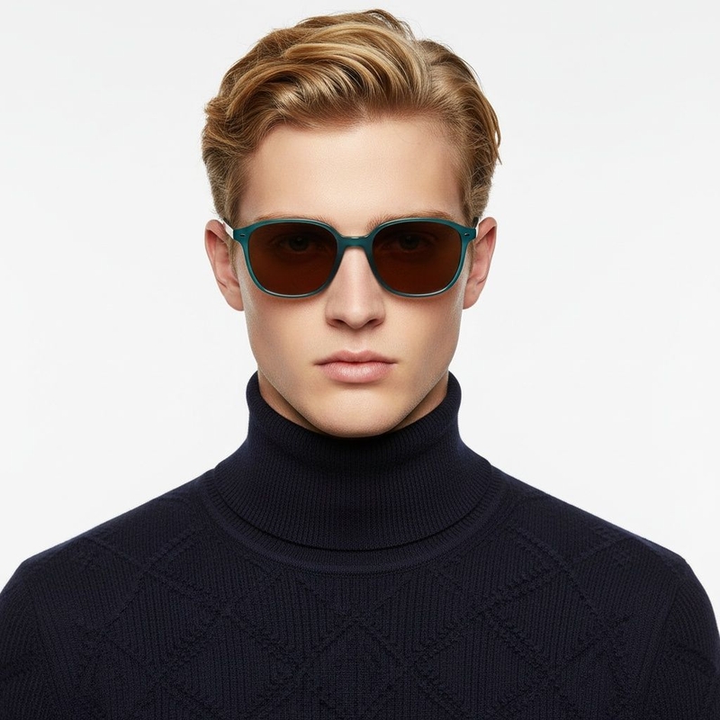 Oval Green Plastic Sunglasses #BS2503-0491