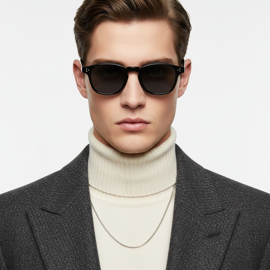 Oval Black Plastic Sunglasses #BS2503-0503