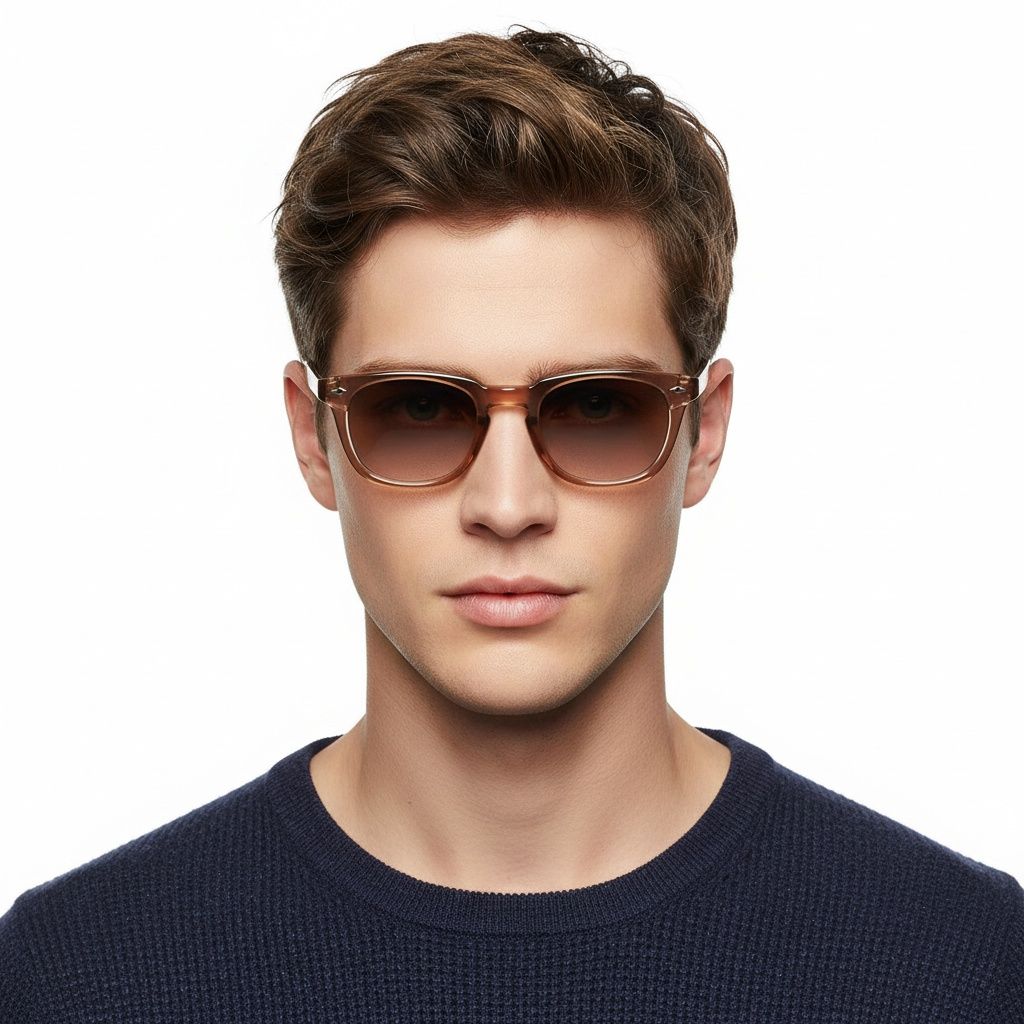 Rectangular Brown Plastic Sunglasses #BS2503-0512