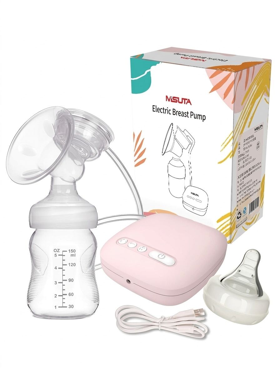 Tiralatte elettrico MISUTA, con aspirazione regolabile su 9 livelli, sistema anti-reflusso, alimentazione USB (150 ml)