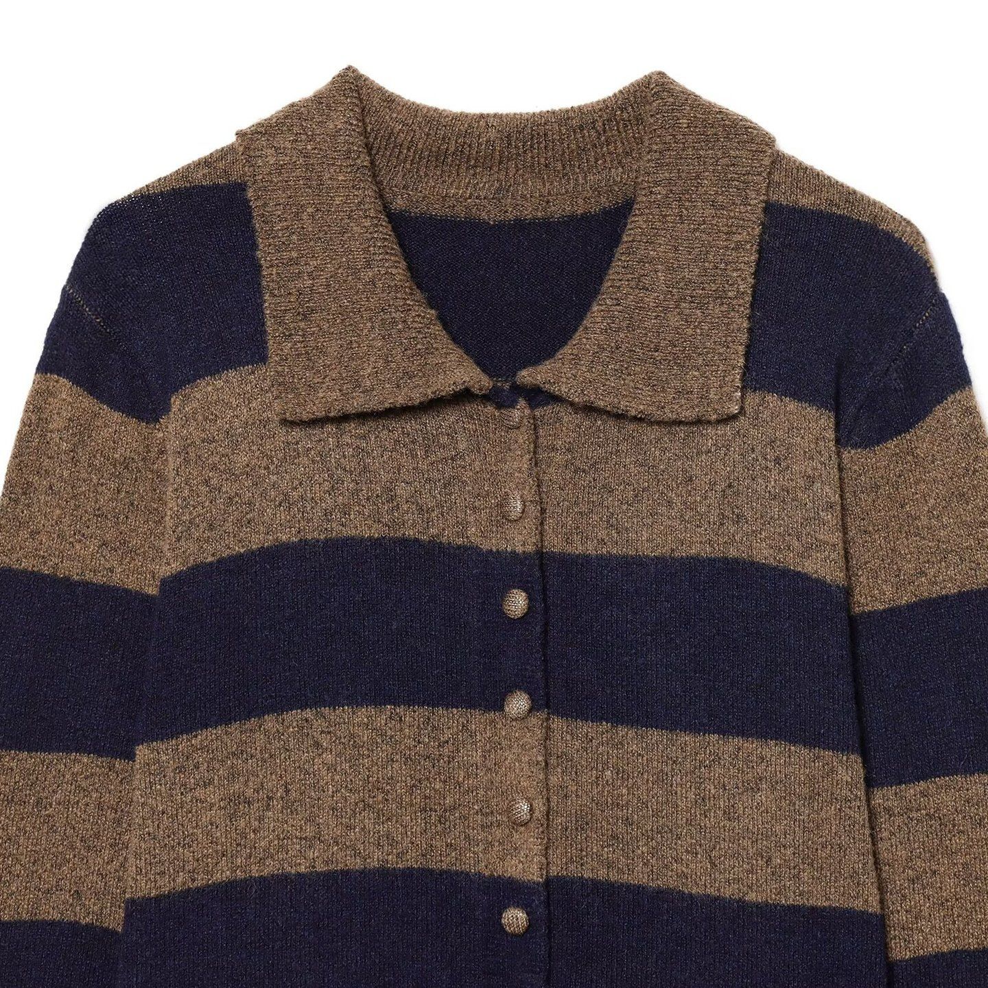Striped Knit Cardigan - Chic European Style KUN-00125