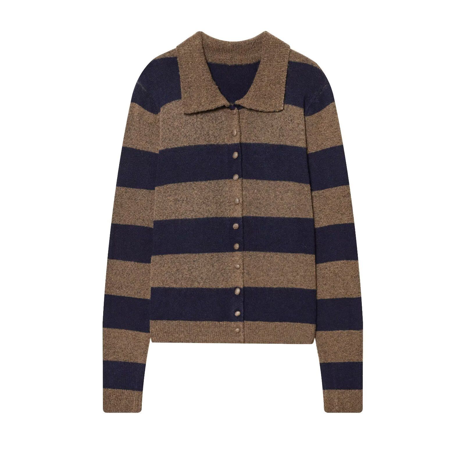 Cárdigan de punto a rayas - Estilo europeo elegante KUN-00125