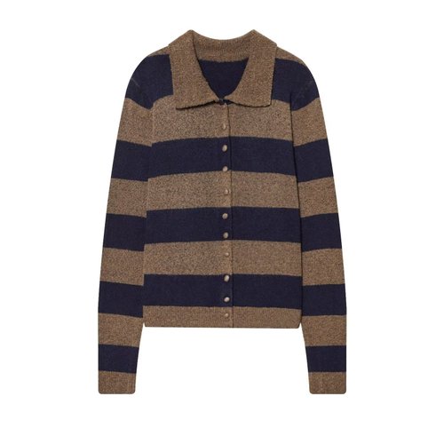 Striped Knit Cardigan - Chic European Style KUN-00125