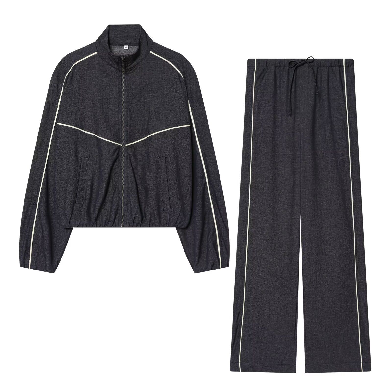 Denim Jacket Oversized Drawstring Jeans Set KUN-00109