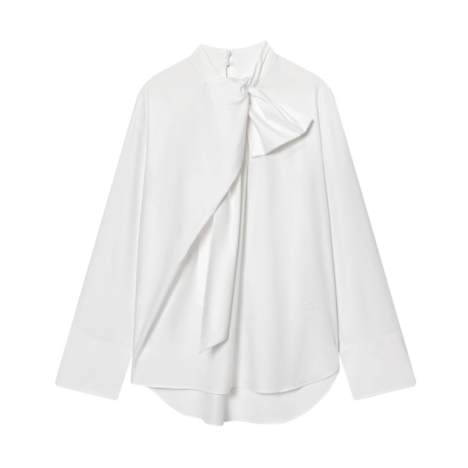 Poplin Bow Blouse - European Style Fashion Top KUN-00100