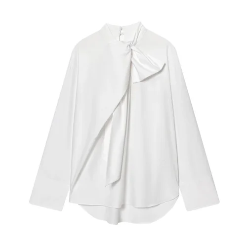 Camicetta in popeline con fiocco - Top alla moda in stile europeo KUN-00100