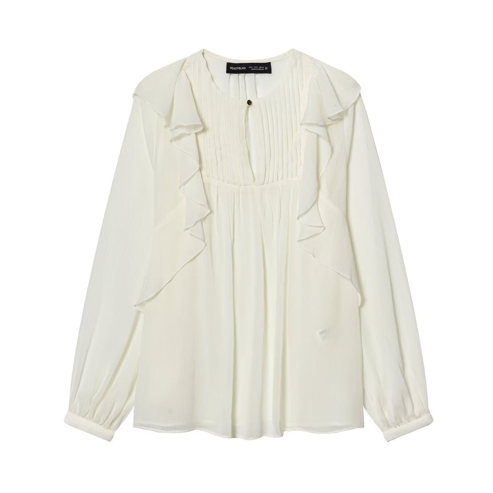 Women's Ruffled Layered Blouse - Stylish European Style KUN-00042