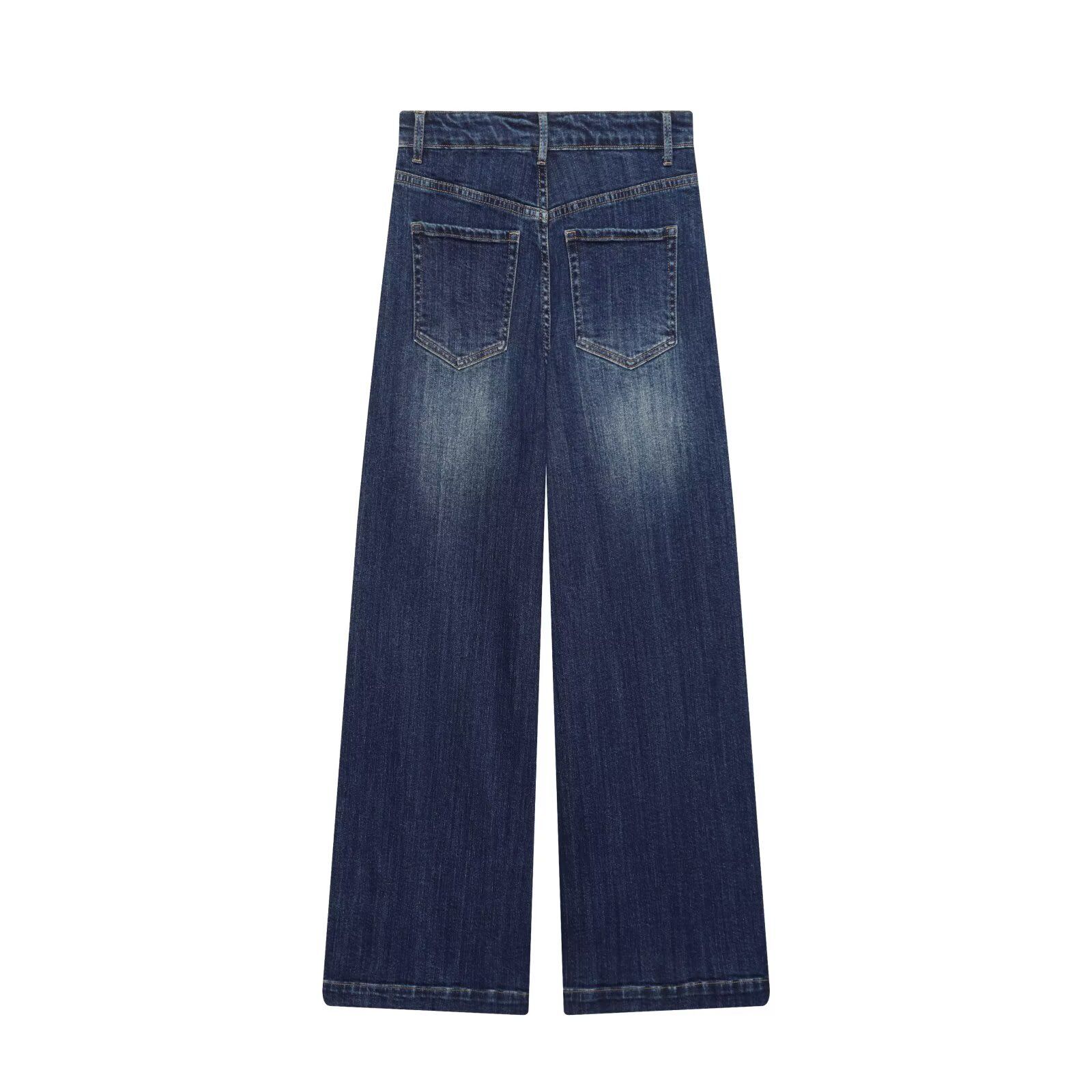 Jeans in denim a vita alta e gamba larga - Classico e versatile KUN-00005