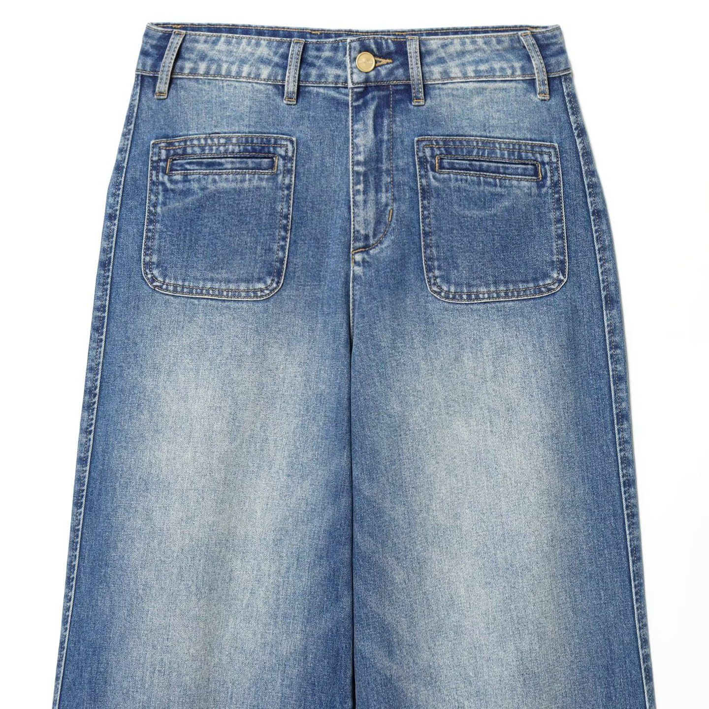 High Waist Wide Leg Jeans - Classic Denim KUN-00007