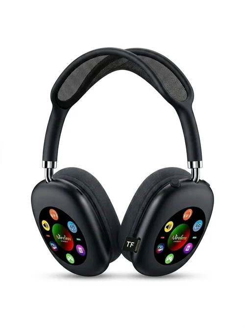 Smart Wireless Bluetooth Headphones with RGB Digital Display & Card Reader - AKZ 619