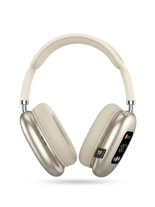 Wireless Bluetooth Headphones with RGB Digital Display & Card Reader - AKZ MAX600