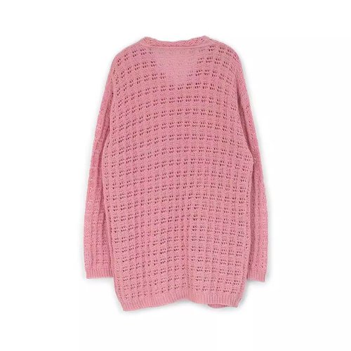 Cardigan da donna in maglia a maniche lunghe, aperto sul davanti, maglione all'uncinetto