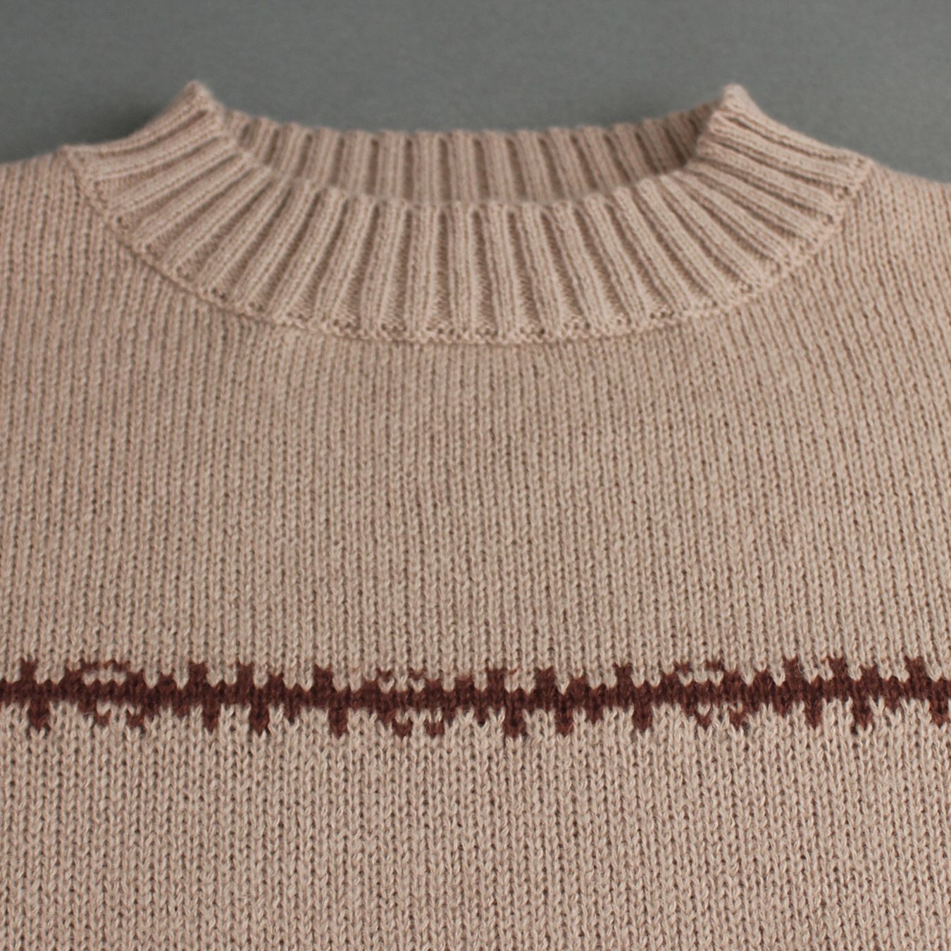 Cotton Knit Sweater Women's Crewneck Long Sleeve Loose Fit Pullover SSU-00118