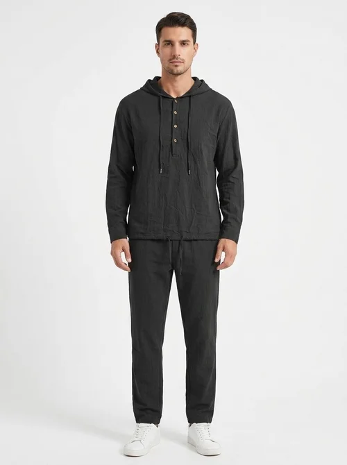 Men's Blend Hoodie & Jogger Set - Casual 2 Piece Outfit