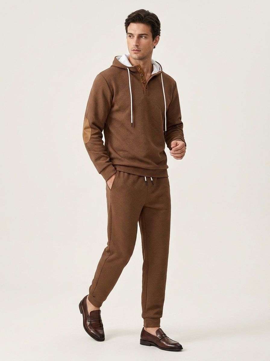 Men's Hooded Sweatshirt and Jogger Tracksuit Set