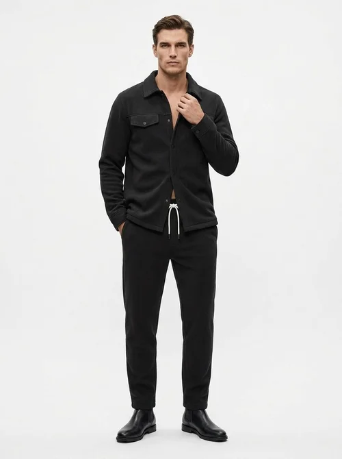 Men's Two-Piece Button Shirt and Jogger Set