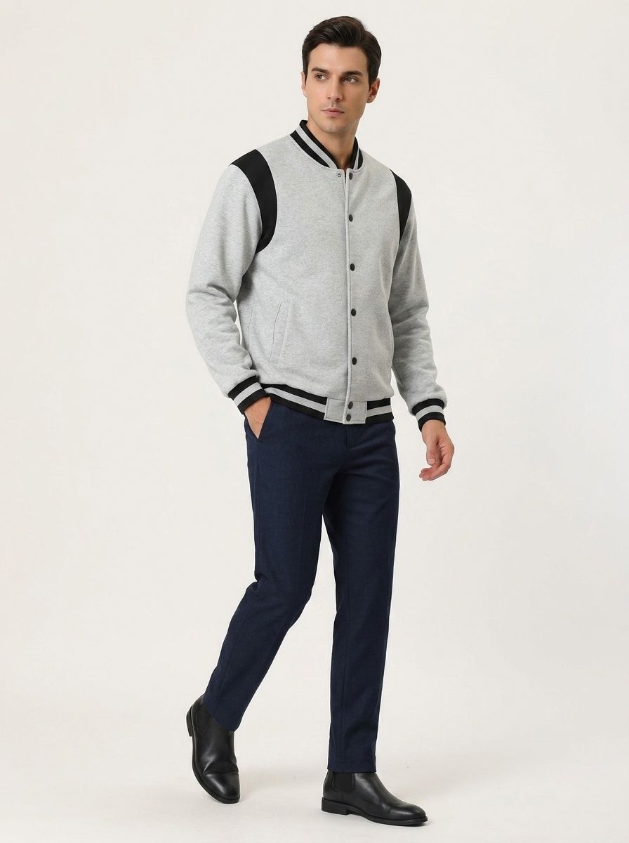 Men's Snap-Button Varsity Jacket