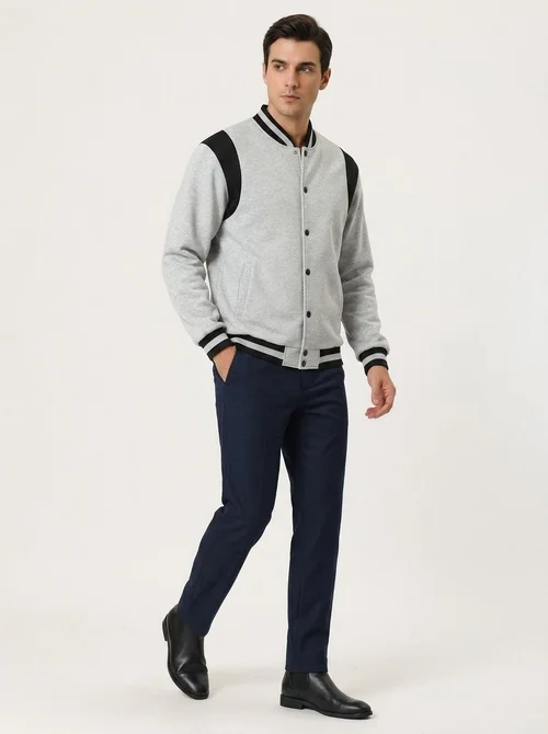 Men's Snap-Button Varsity Jacket