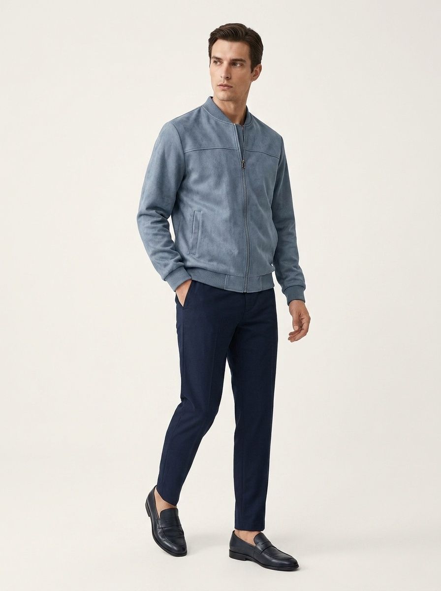 Men's Zip-Front Bomber Jacket