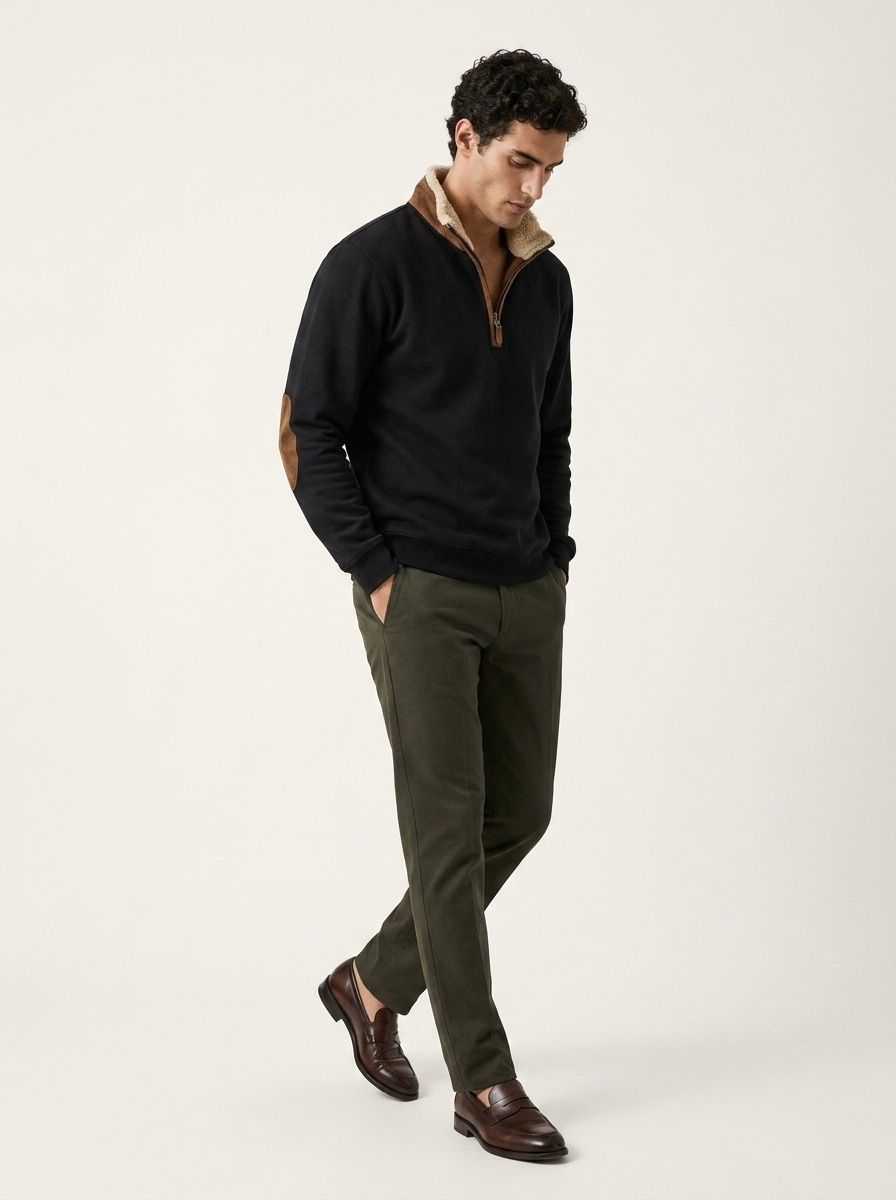Men's Quarter Zip Sherpa Collar Sweatshirt