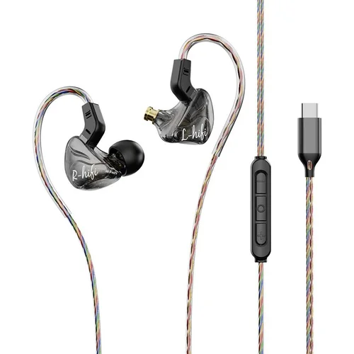 Premium In-Ear Wired Headphones with Inline Mic, Sound Isolating Earbuds with Extra Ear Tips, 3.5mm & USB-C Audio