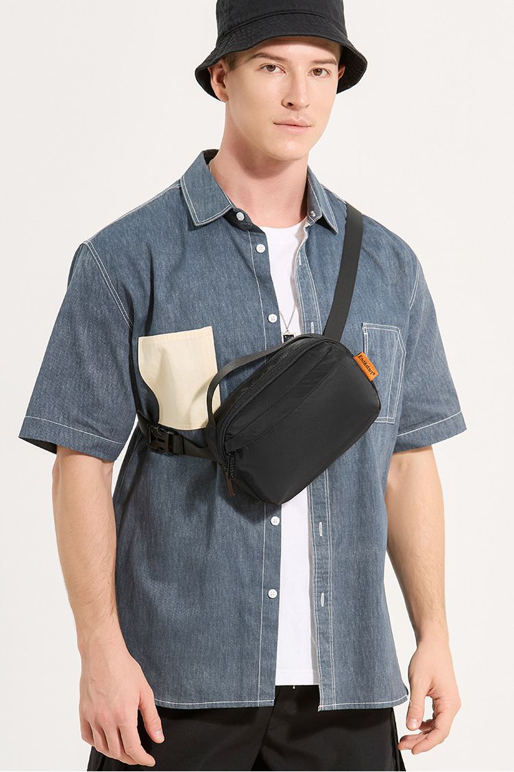 Sleek Black Crossbody Sling Bag - Everyday Carry