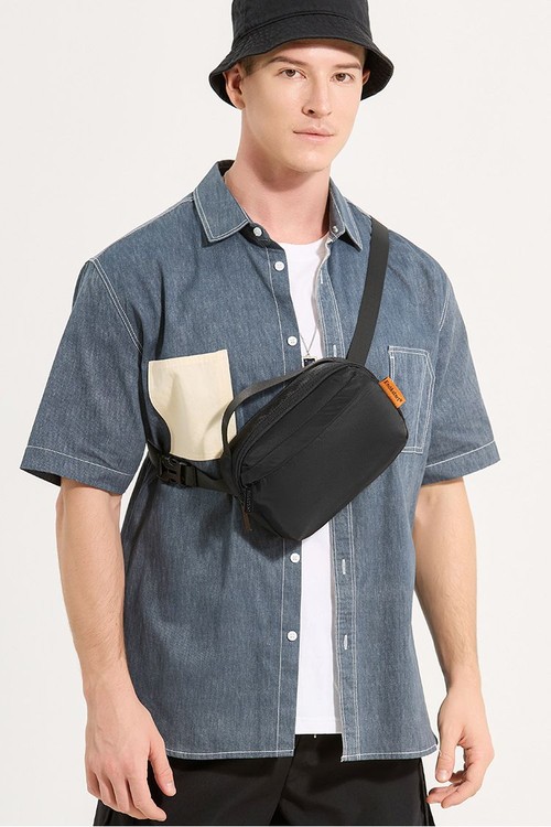 Sleek Black Crossbody Sling Bag - Everyday Carry