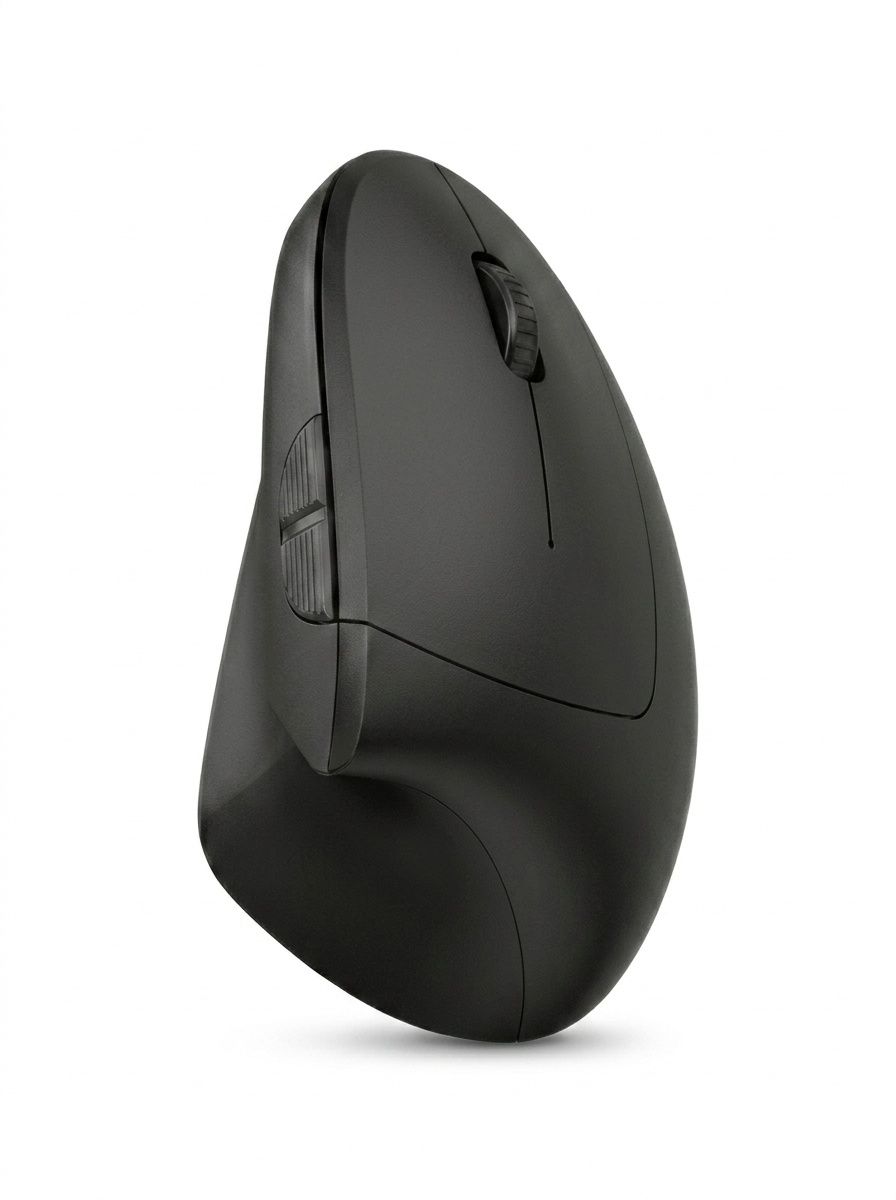 Ergonomic Vertical Wireless Mouse, Bluetooth 5.3 & 2.4G, 1600 DPI, Silent Click, Skin-Like Material - Model 7043