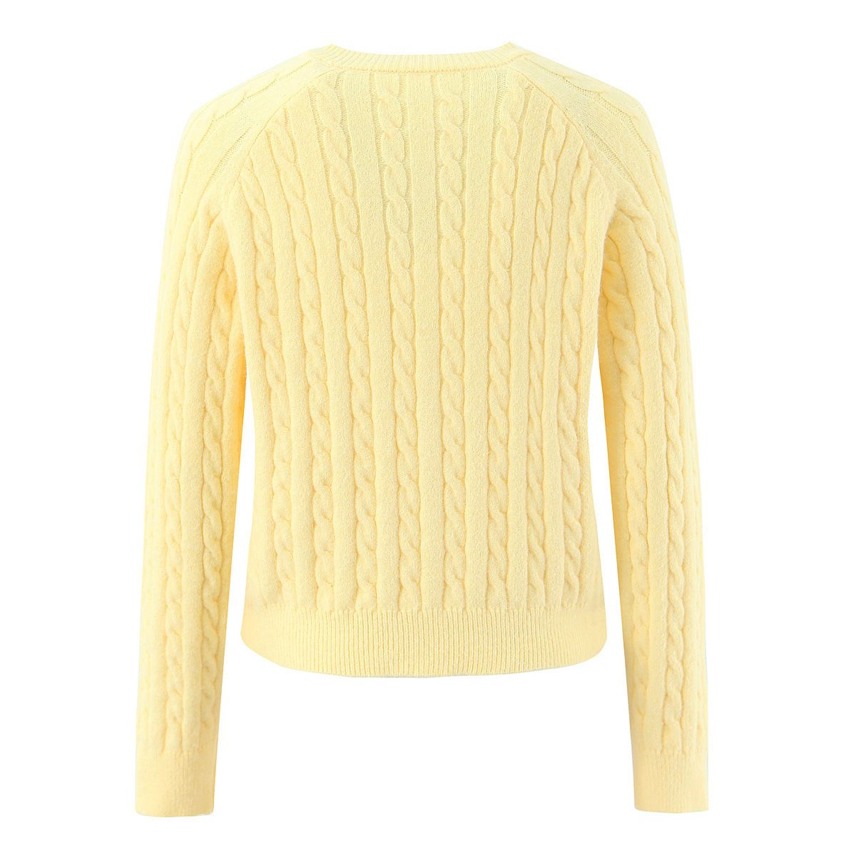 Gilet en laine mélangée - Tricot torsadé rétro français KUN-00129