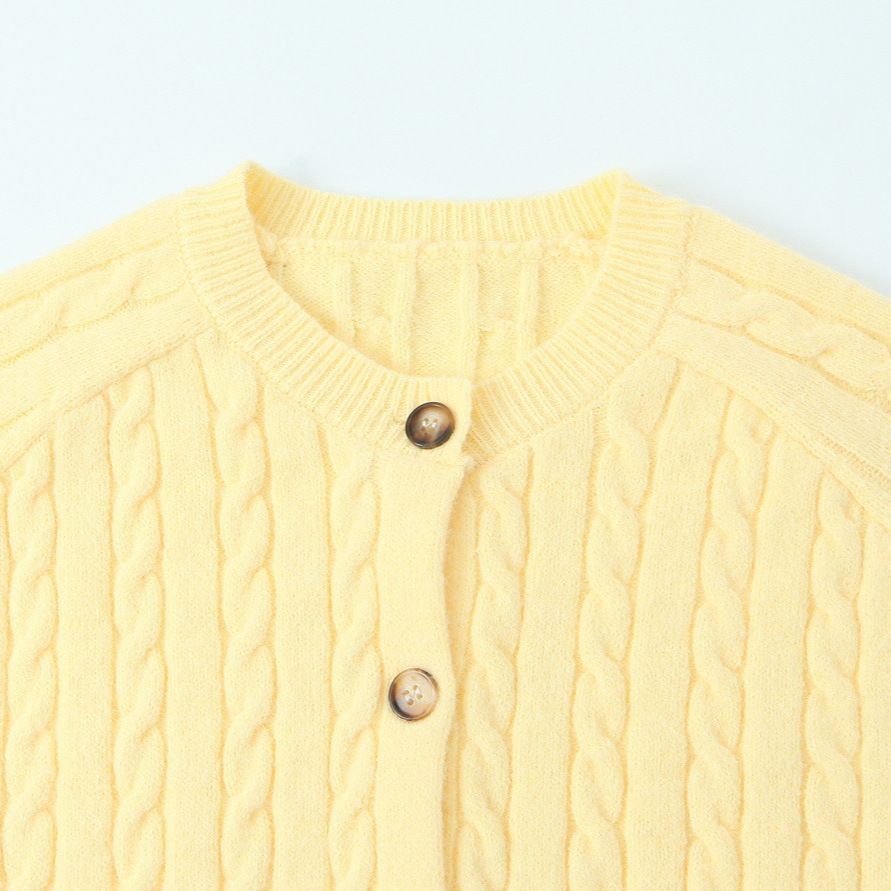 Gilet en laine mélangée - Tricot torsadé rétro français KUN-00129
