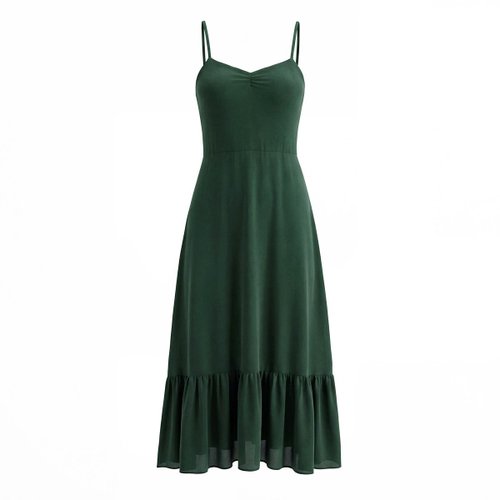 Vintage French Style Slim Fit Maxi Slip Dress KUN-00122